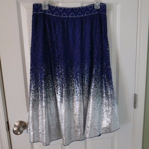 RARE FROZEN LuLaRoe Elegant Lola Skirt L EUC